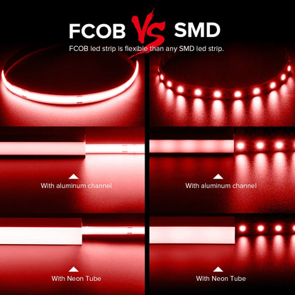 LED Strip 12V Flexible 5Mm 8Mm Width High Density Blue White Red Green Pink Yellow Flexible Dimmable RA90 Cob LED Strip