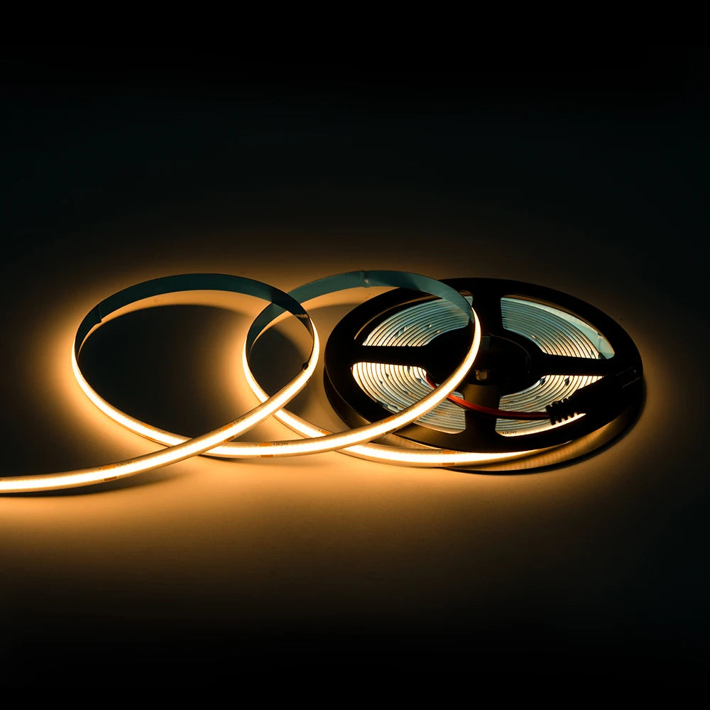 LED Strip 12V Flexible 5Mm 8Mm Width High Density Blue White Red Green Pink Yellow Flexible Dimmable RA90 Cob LED Strip