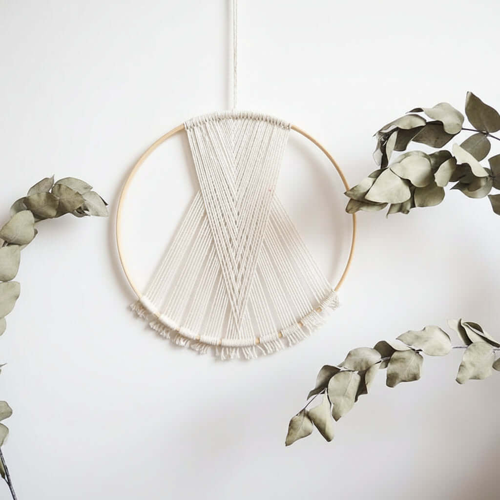 Colorful Dream Catcher Wall Hanging – Boho Circle Woven Room Decor