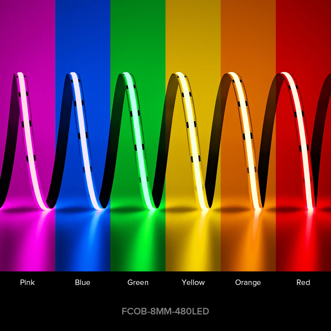 LED Strip 12V Flexible 5Mm 8Mm Width High Density Blue White Red Green Pink Yellow Flexible Dimmable RA90 Cob LED Strip
